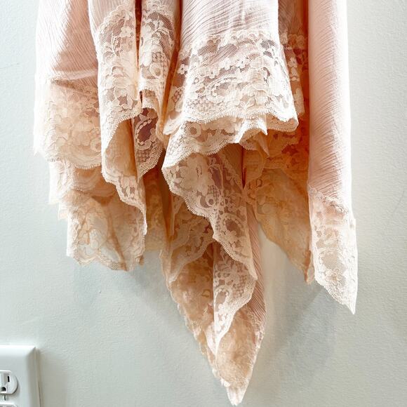 Intimately by Free People Sleeveless Halter Neck Hi-Low Midi Dress Light Pink M - Picture 7 of 9
